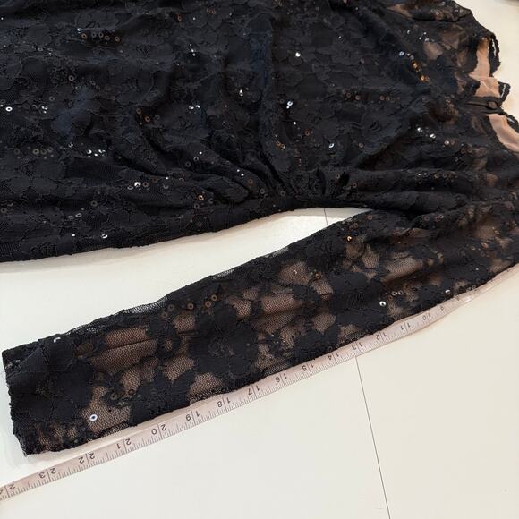 Lauren Ralph‎ Lauren Black Cocktail Dress Lace Sequin Glam Party Women's Size 2P - Picture 11 of 11
